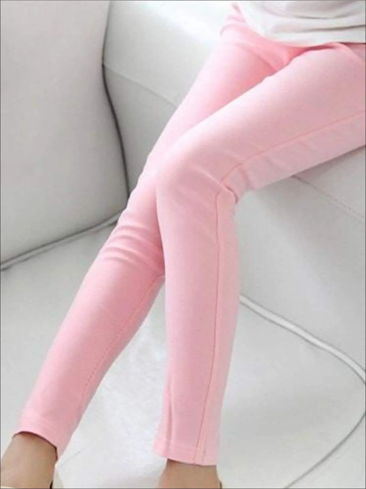 Girls Stretch Candy Colored Faux Denim Jeggings