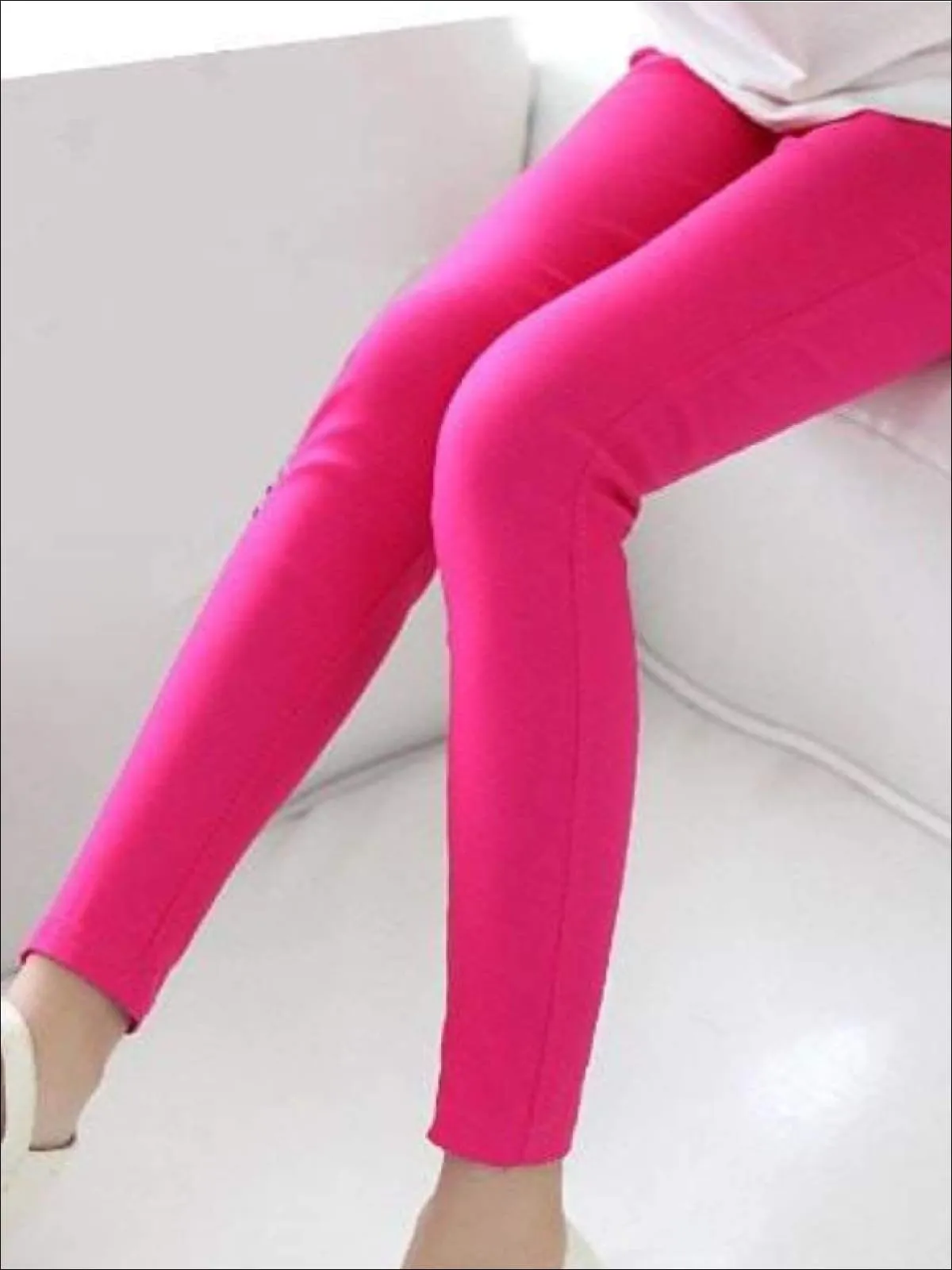 Girls Stretch Candy Colored Faux Denim Jeggings