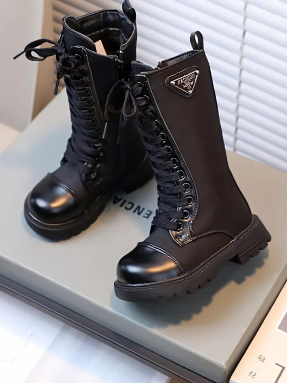 Girls Stylish Knee-High Combat Boots By Liv and Mia