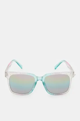 Girls Wayfarer Butterfly Embellished Sunglasses