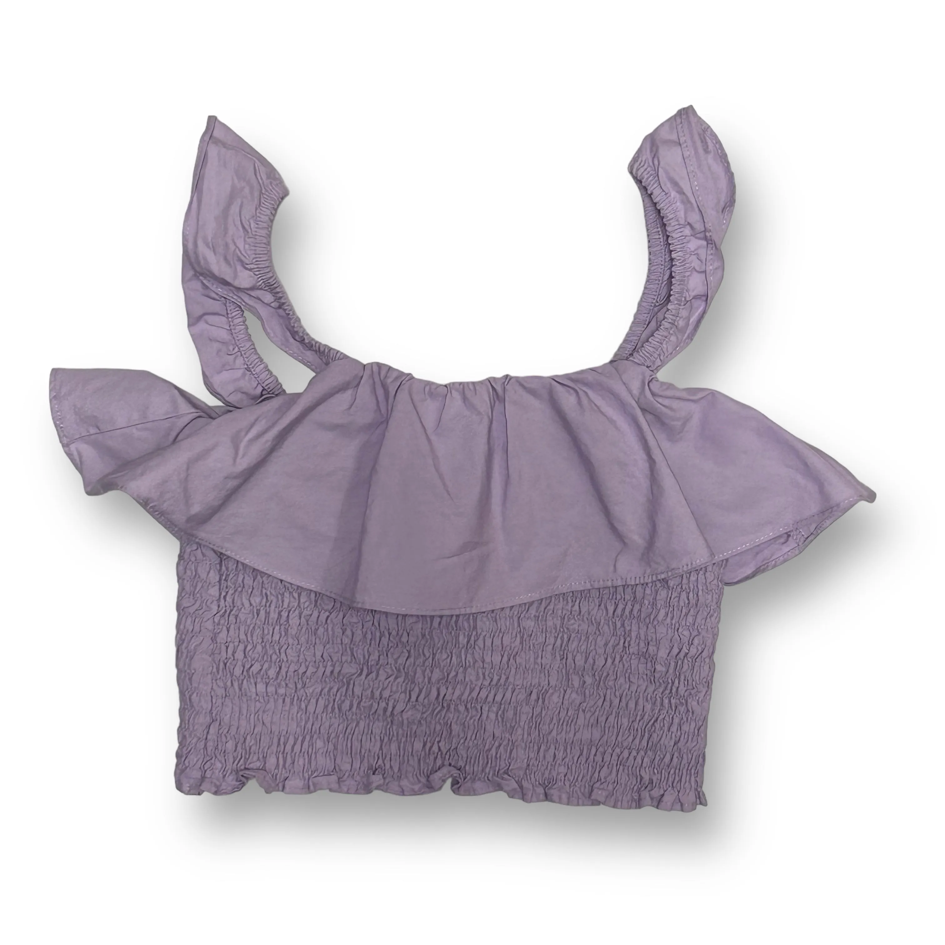 Girls Zara Size 11/12 Lilac Ruffle Cropped Tank Top