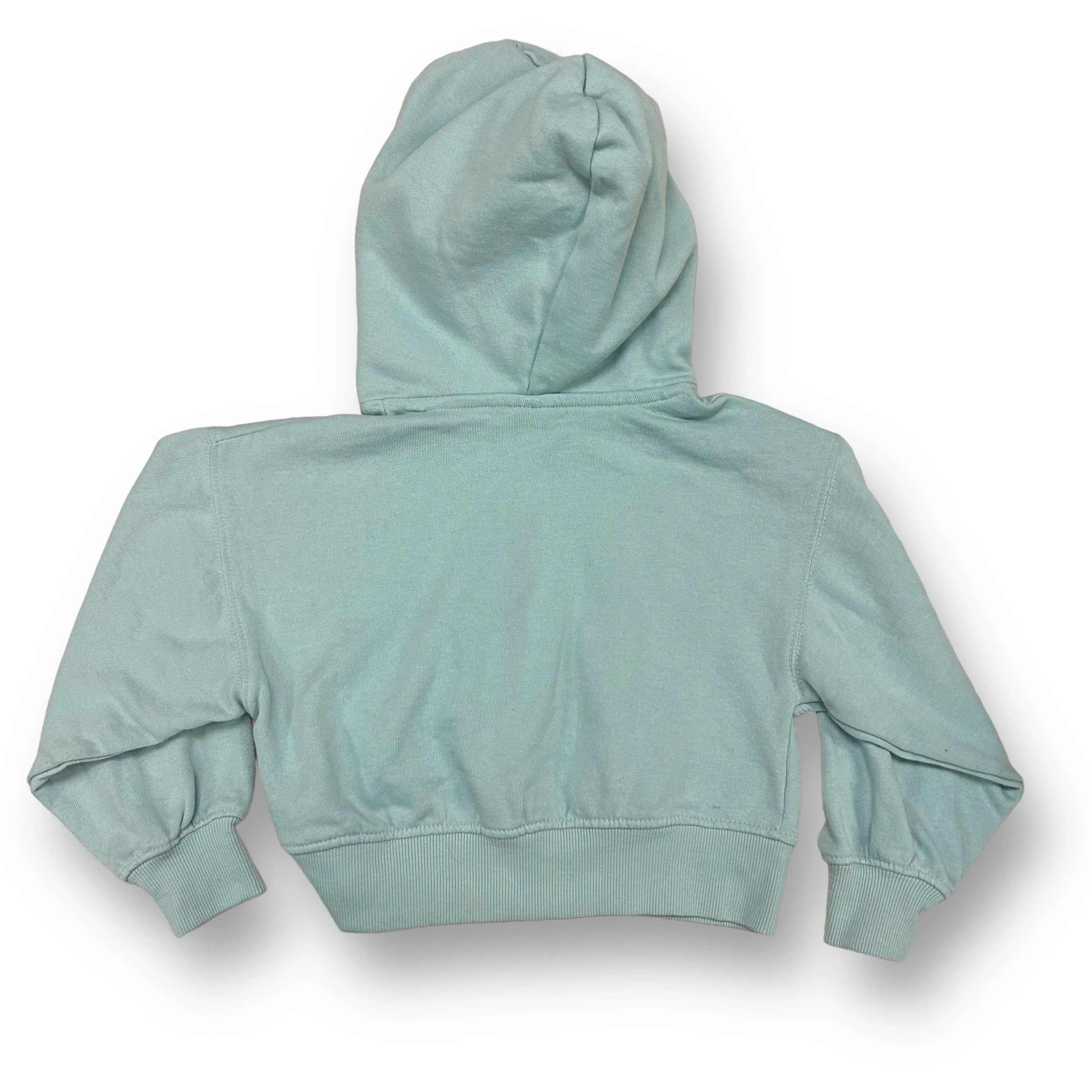 Girls Zara Size 6 Light Sage Fleece Lined Crop Hoodie