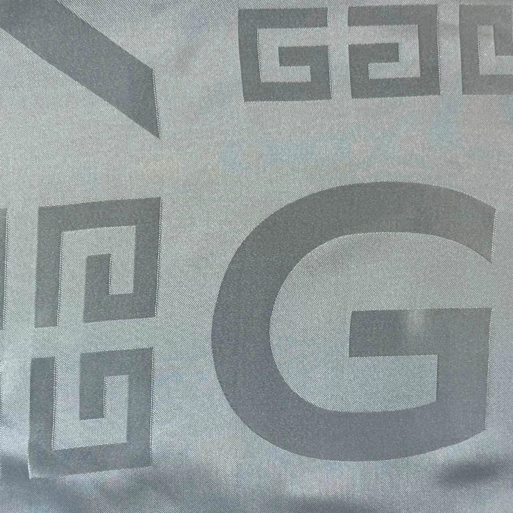 Givenchy Scarf Gray Logo 4G Design - Extra Large Twill Silk Square Wrap SALE