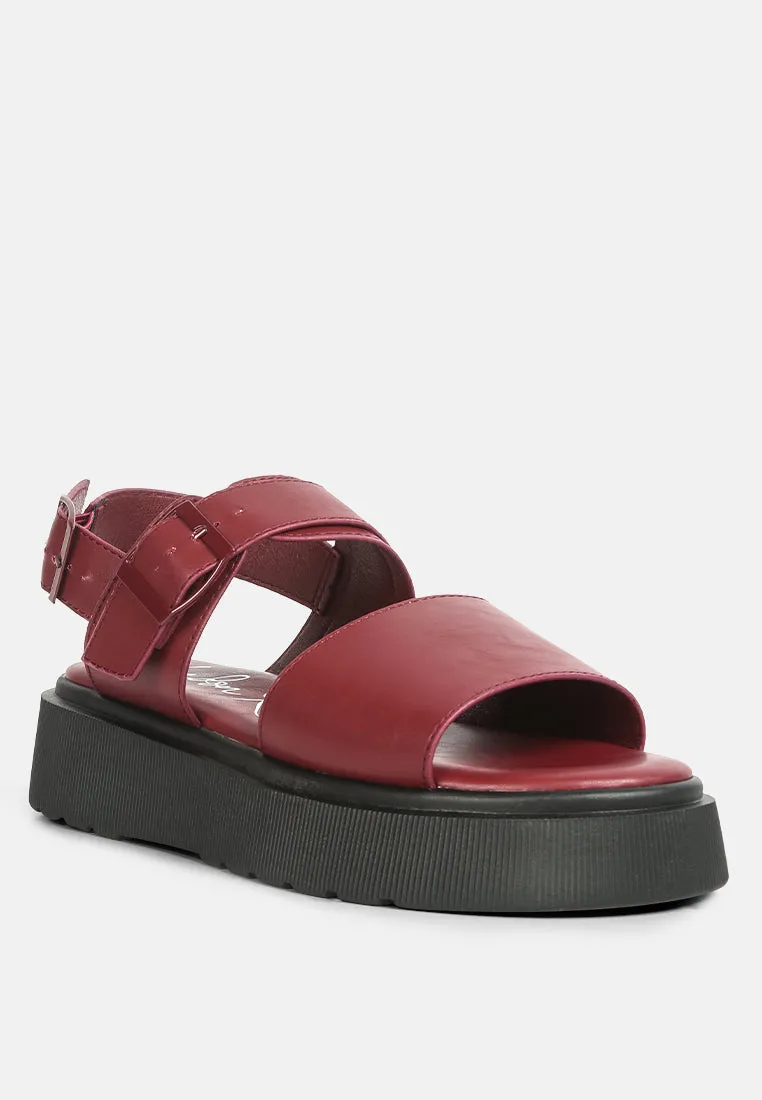 Gladen Pin Buckle Platform Sandals