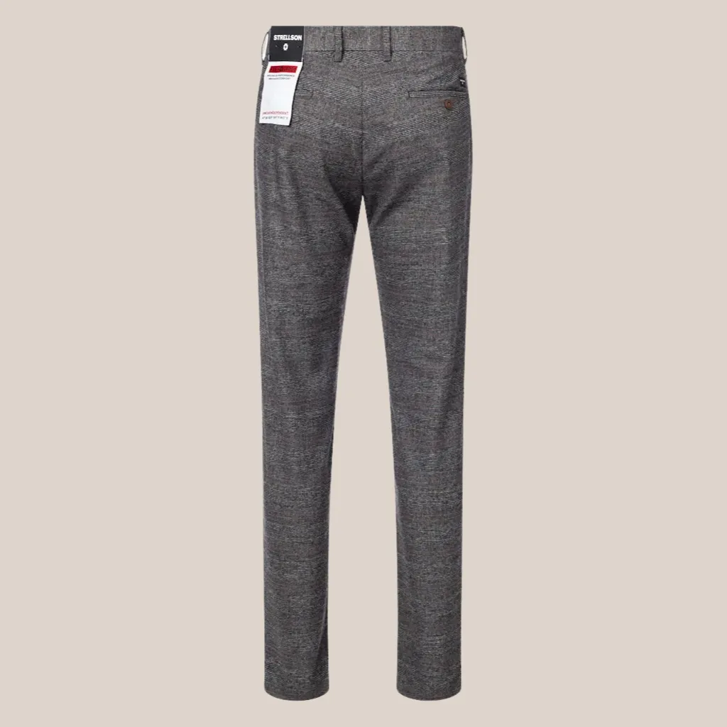 Glen Check Chino Pants - Dark Grey