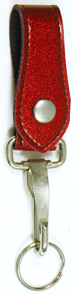 Glitter Vinyl Keychain in Red