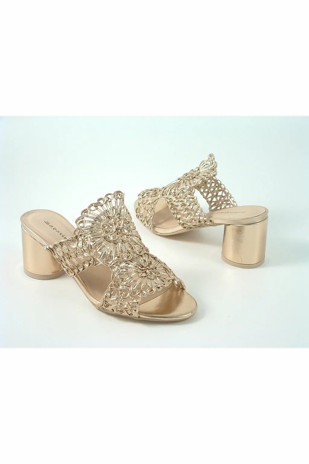 Glitz Shoes Tianna Sabatine Interweave Peep Toe Sandal