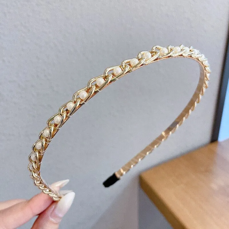 Glitzy Pearl Accent Headband Collection