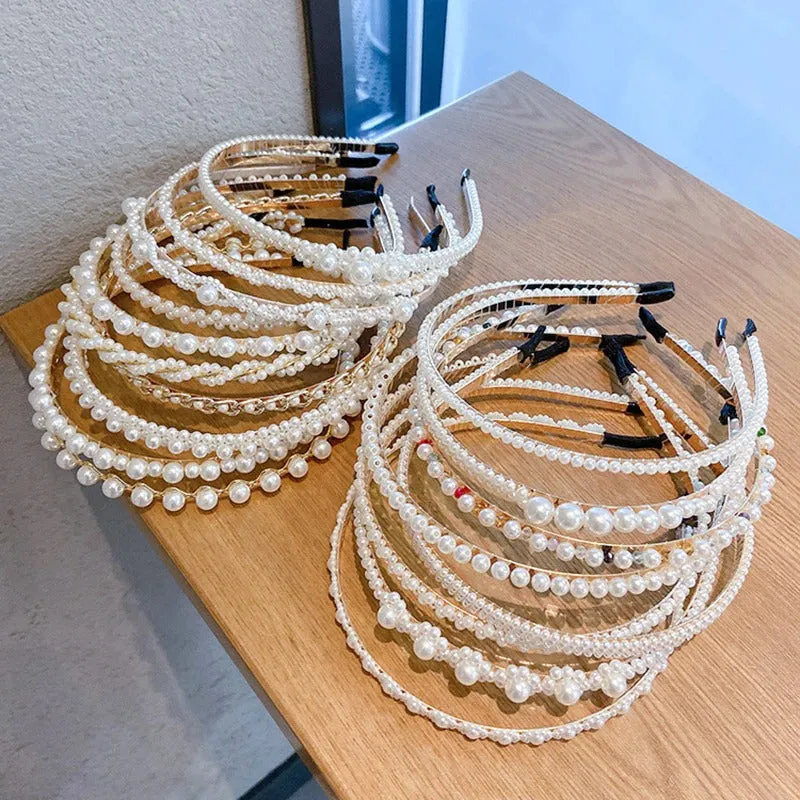 Glitzy Pearl Accent Headband Collection