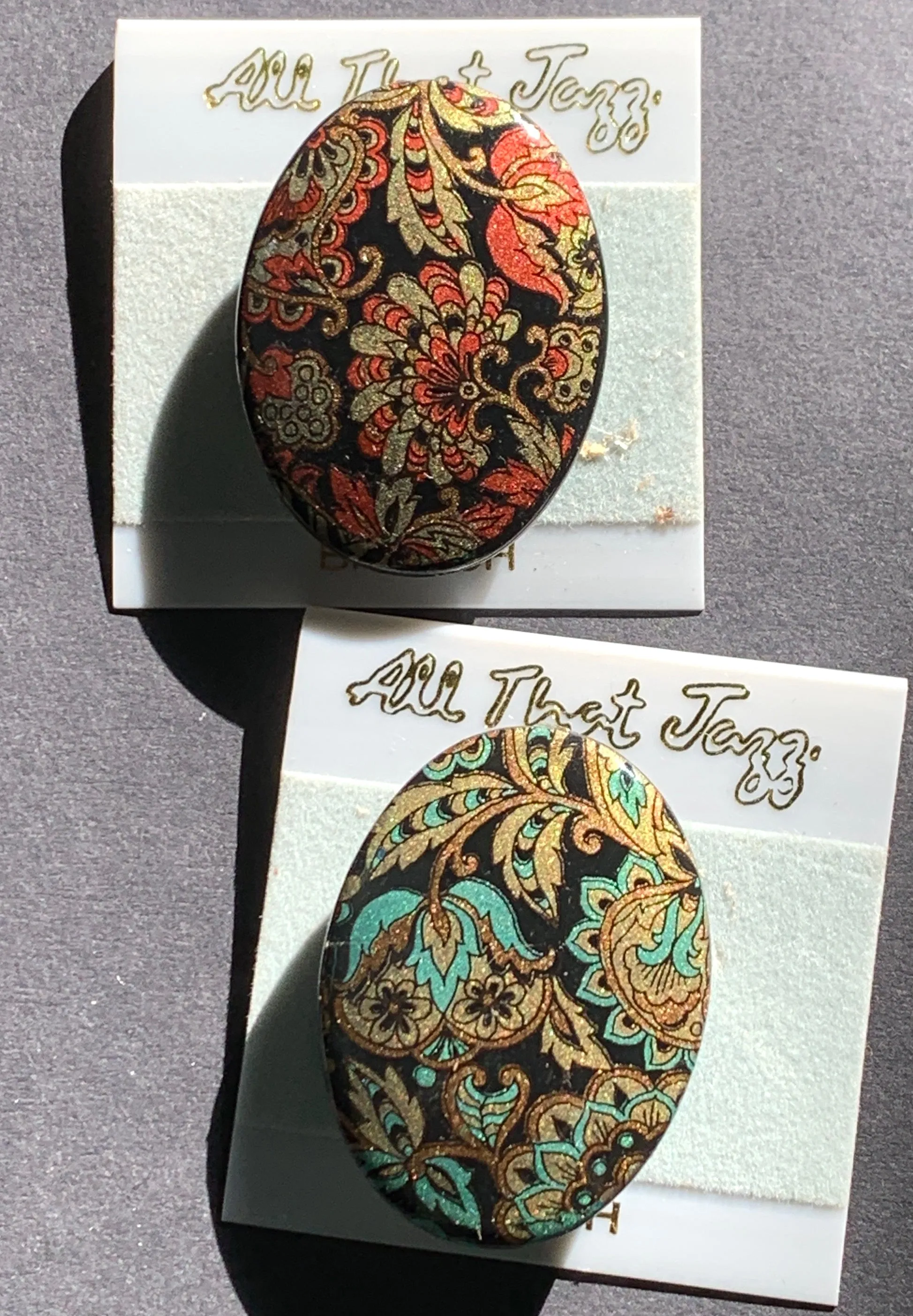 Gloriously 1980s  Paisley Brooches