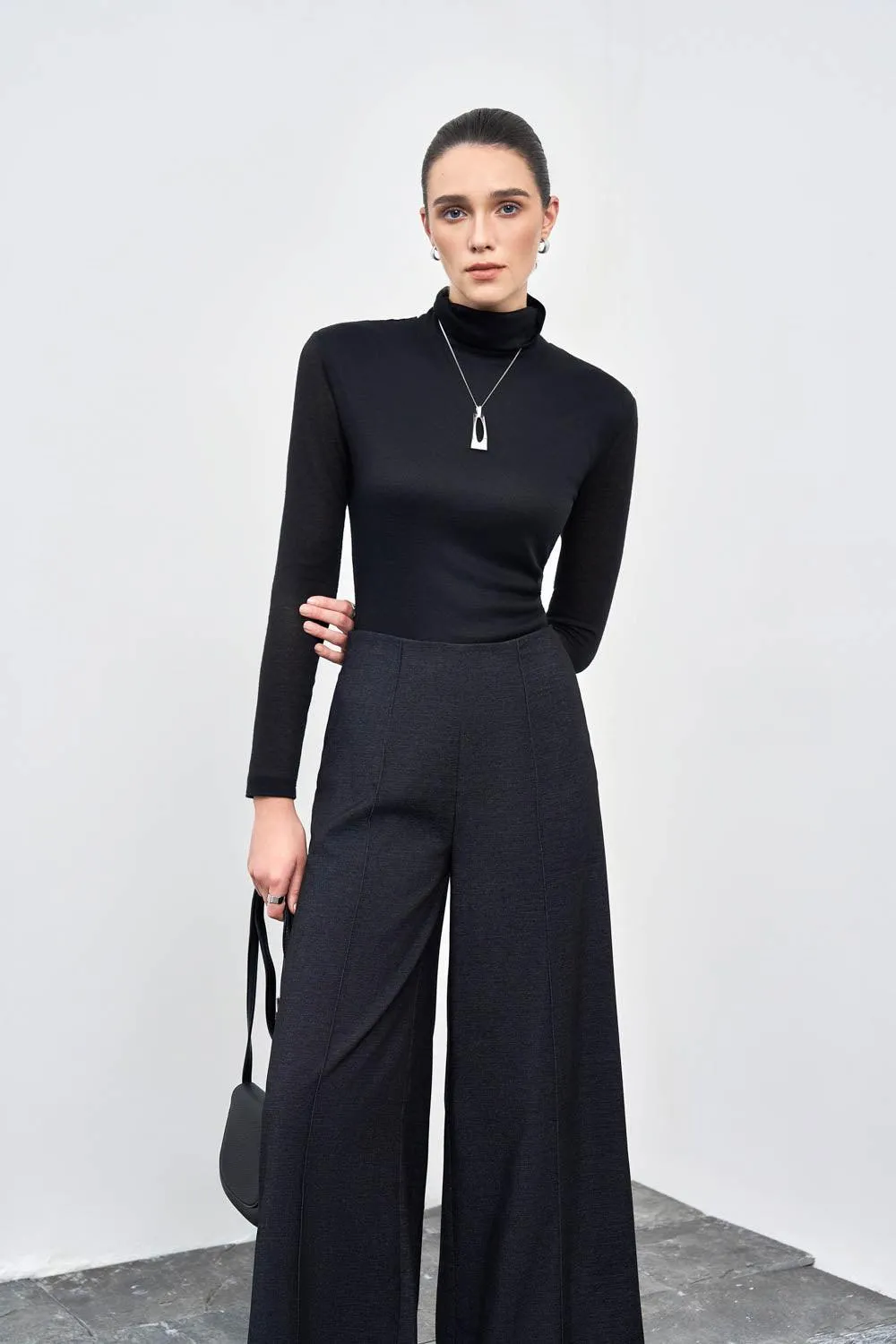 Glory Flared Ribbed Polycotton Floor Length Pants