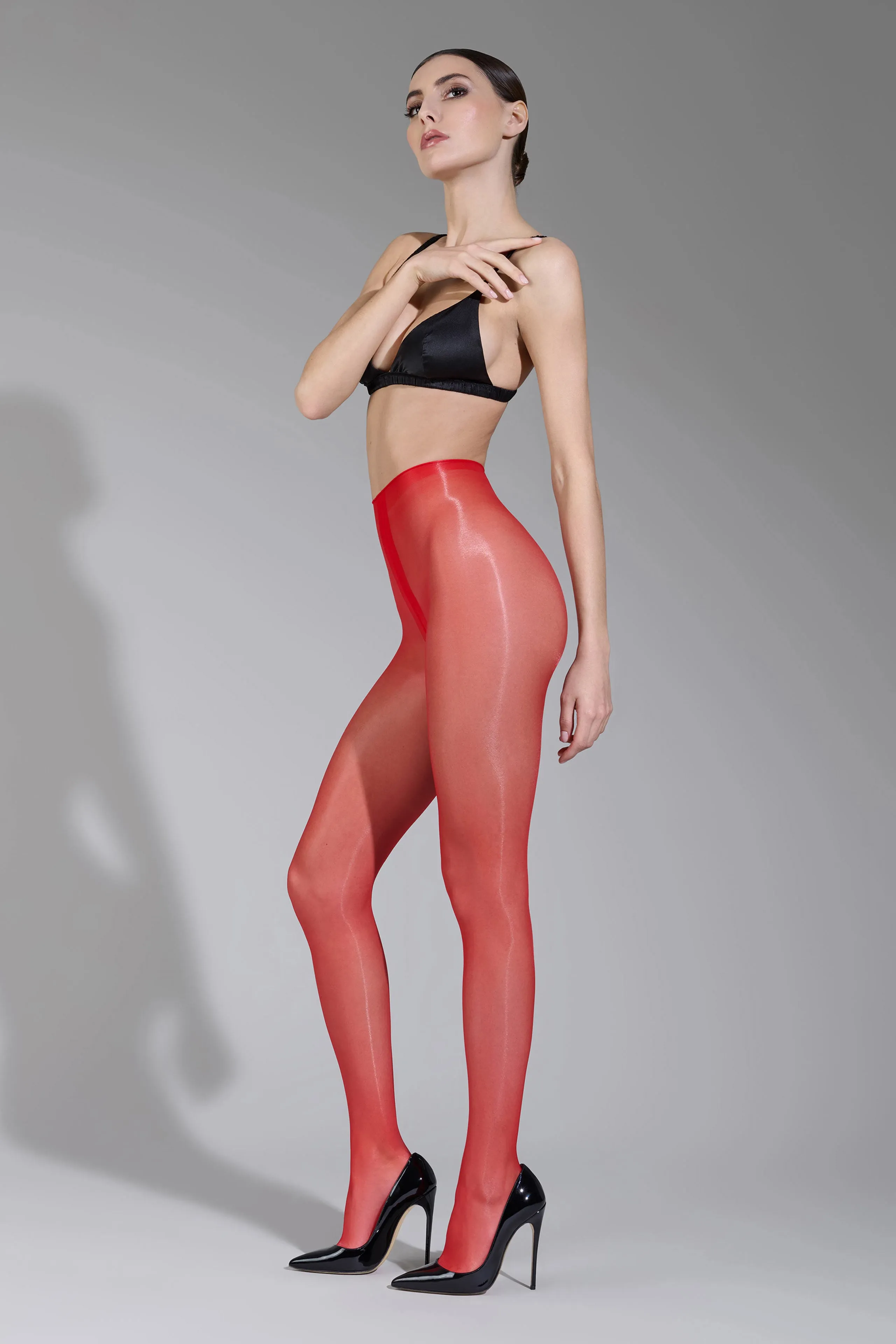 Glossy tights - 10D - Red - Les Coquetteries