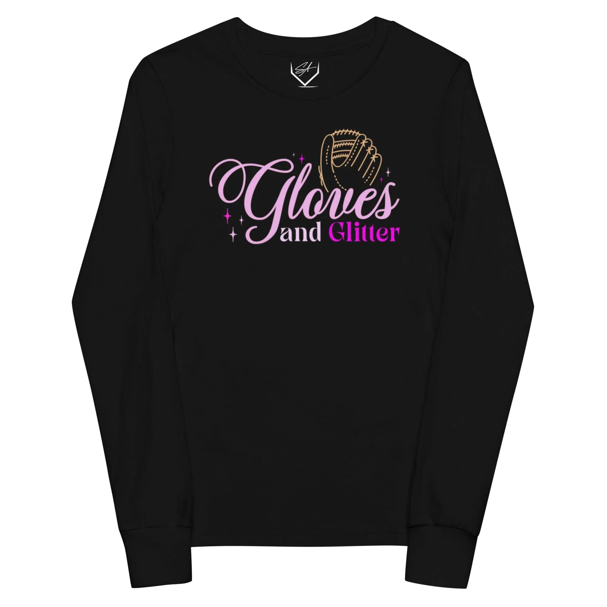 Gloves And Glitter Pink - Youth Long Sleeve