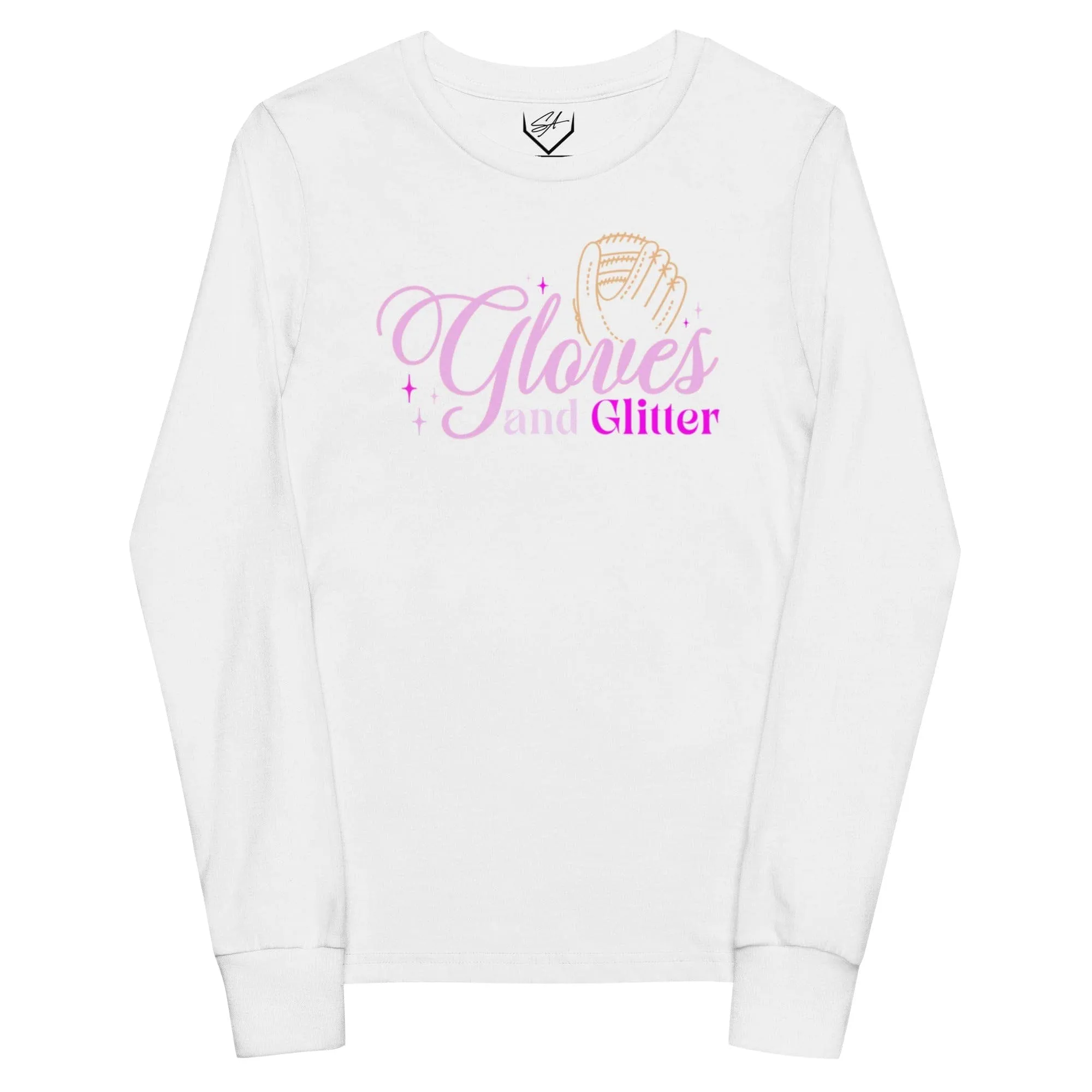 Gloves And Glitter Pink - Youth Long Sleeve