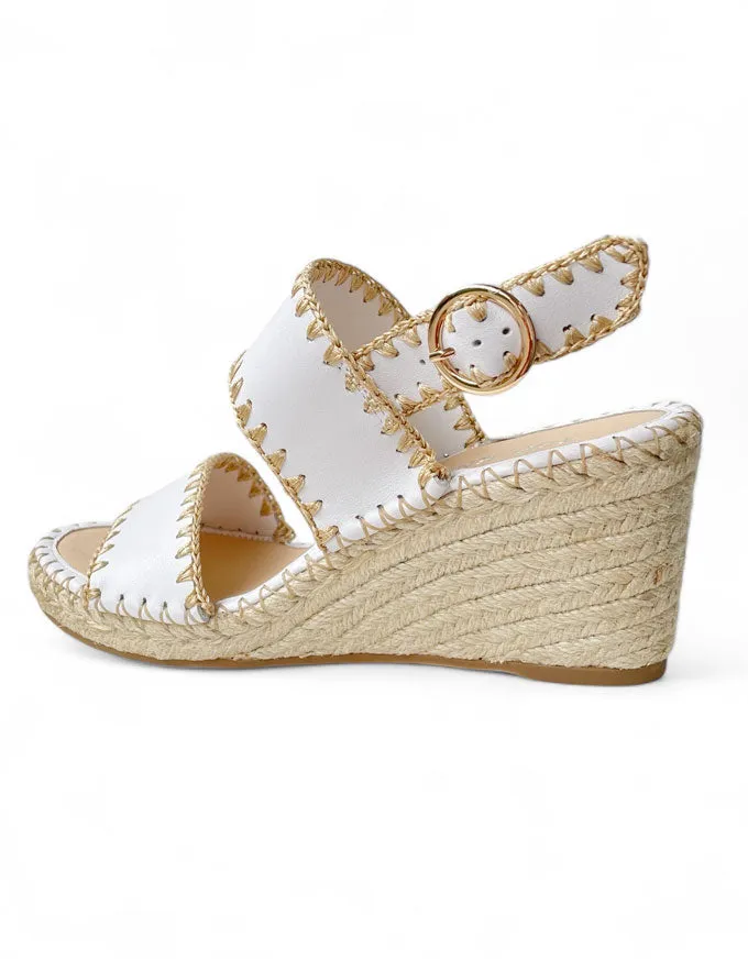 Gogos Espadrille Wedge Heels White