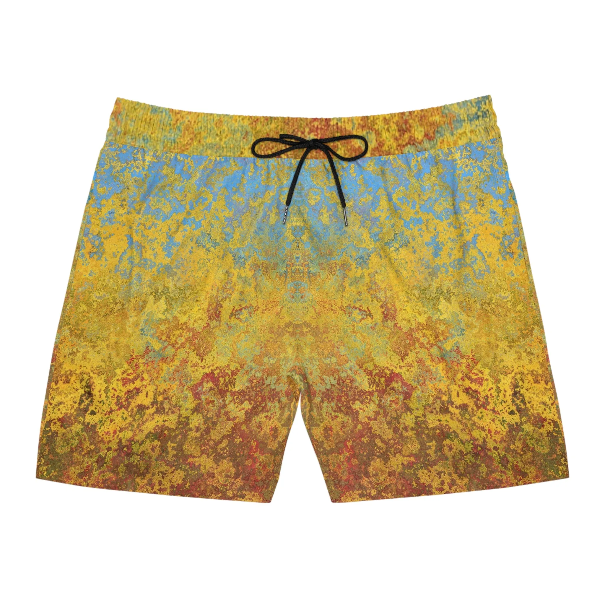 Gold and blue spots - Inovax Men's Mid-Length Swim Shorts