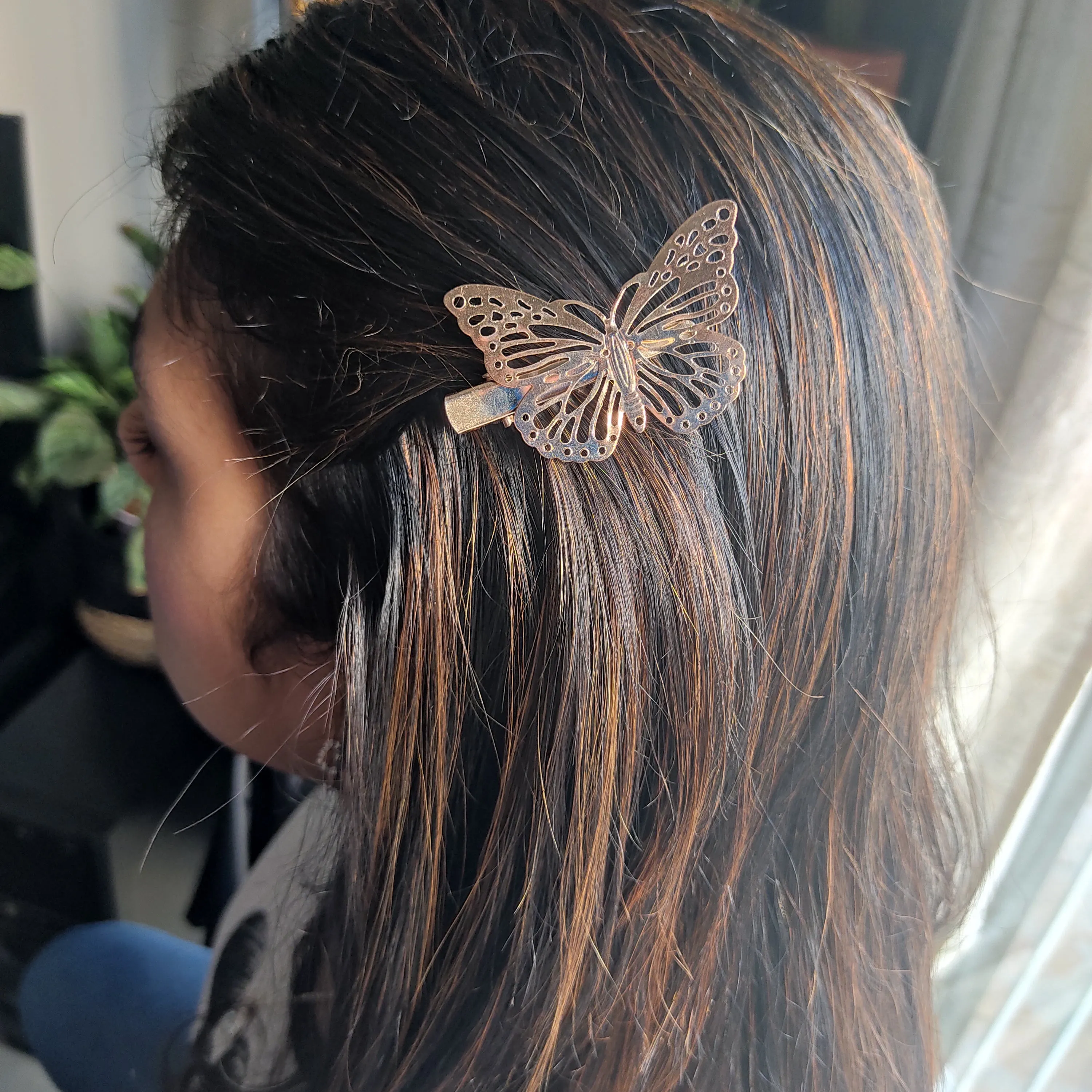 Gold Butterfly Hair Clips (Large)