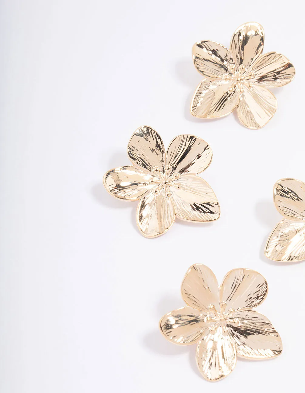 Gold Detail Flower Hair Clip 4-Pack