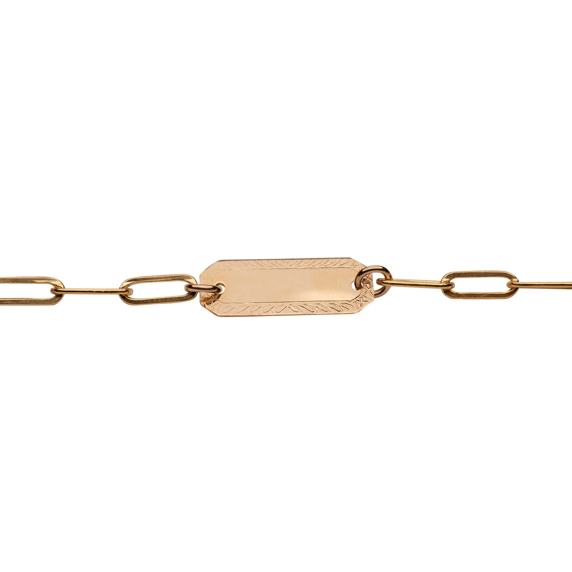 Gold Filled Rectangle ID Bracelet