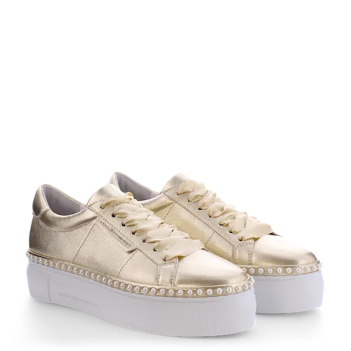 Gold Nano Pearl Platform Sneakers