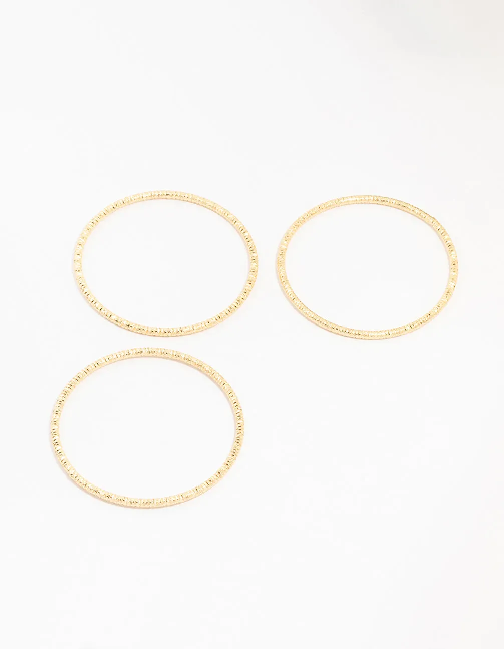 Gold Plated Texture Bangle 3-Pack