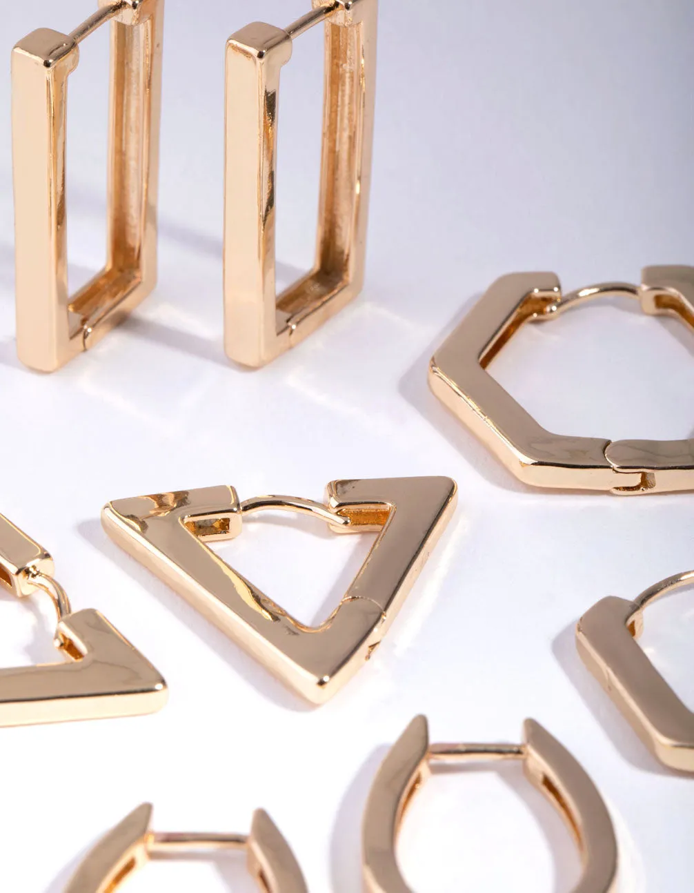 Gold Statement Geometric Earring 8-Pack