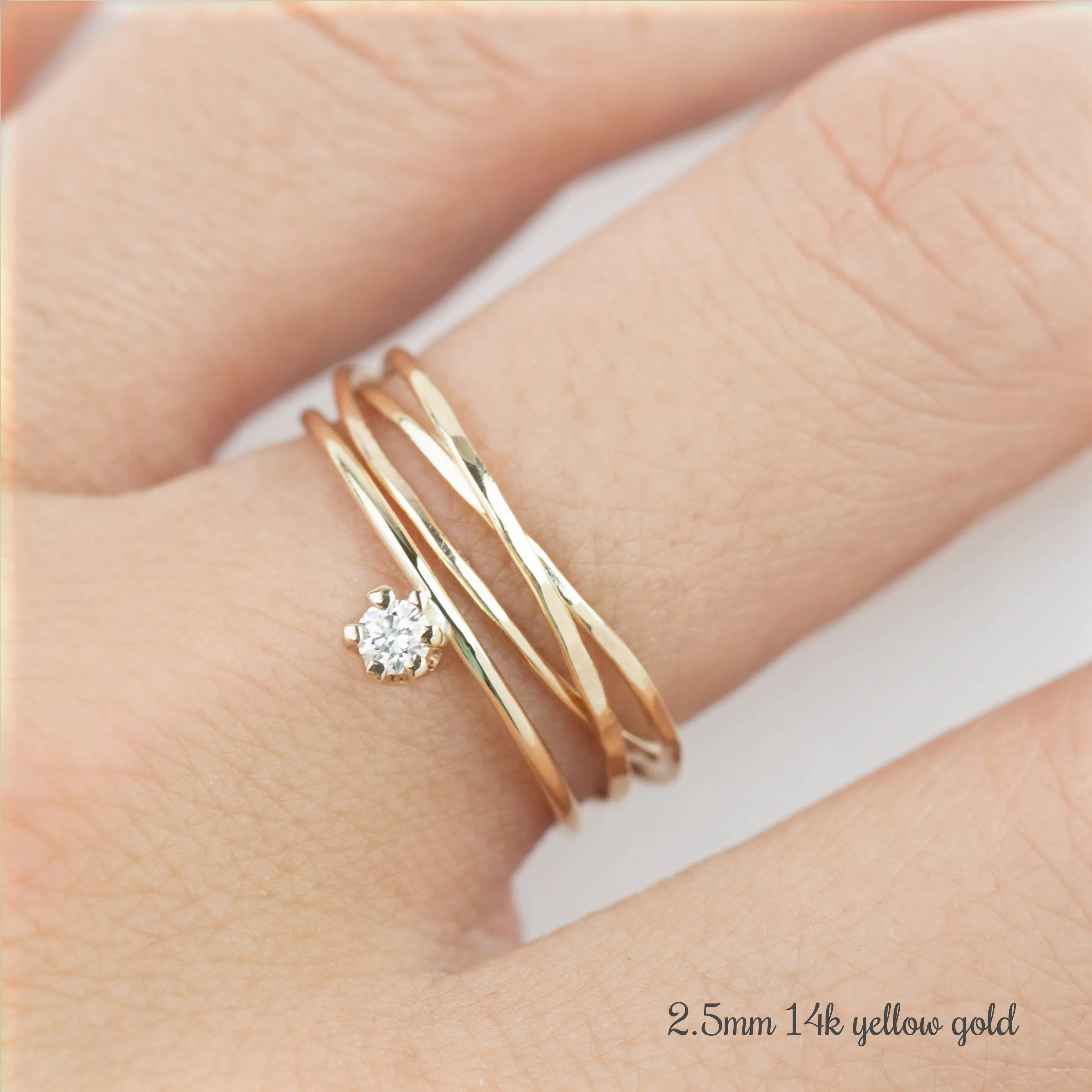 Gold Streaks Diamond Ring