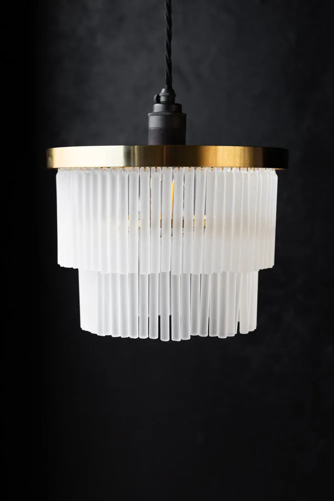 Gold Tiered Glass Easyfit Ceiling Light Shade