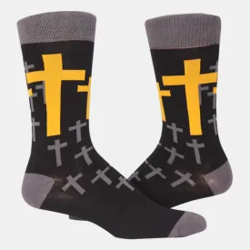 Golden Cross Black Sock