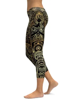 Golden Ornamental Elephant Capris