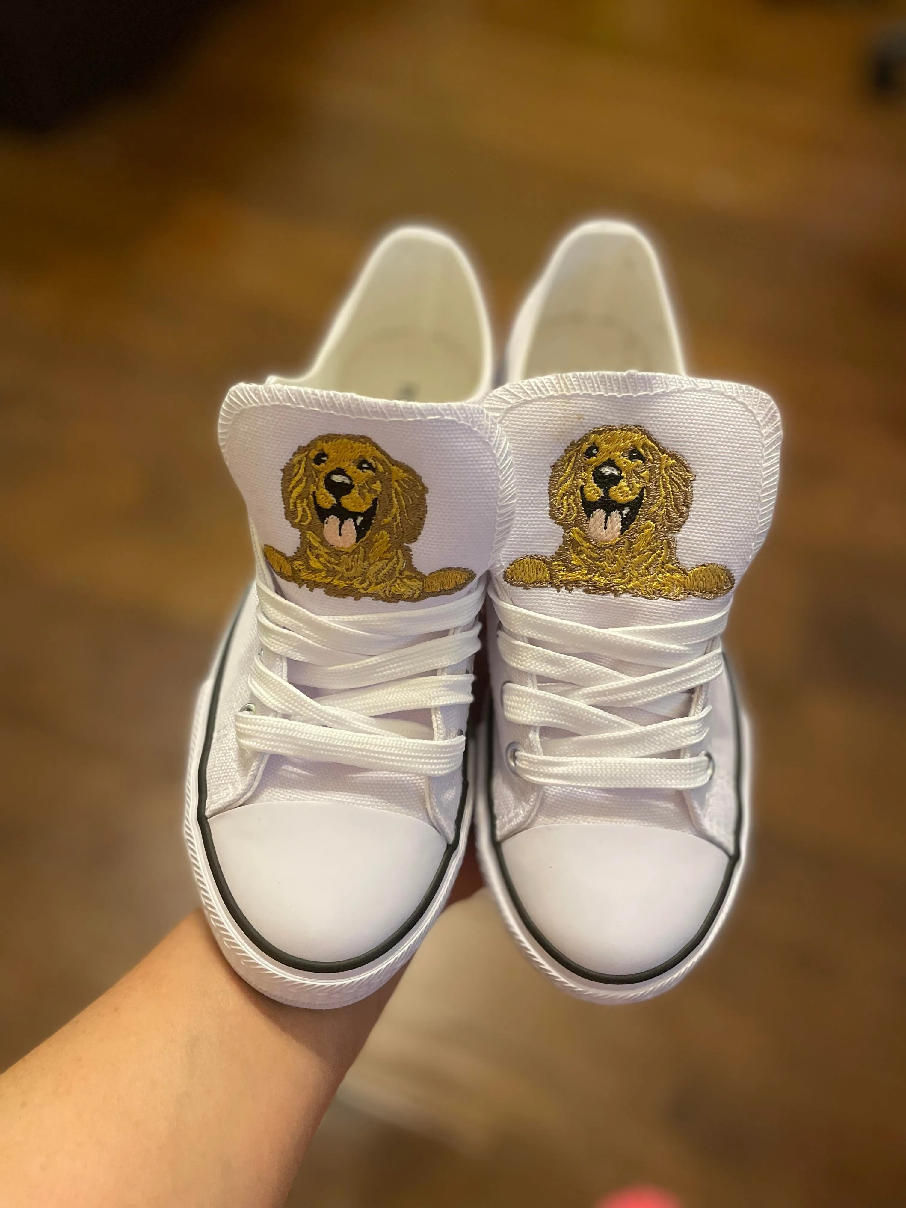 Golden Retriever Dog Embroidery/ Golden Retriever Dog shoes/Golden Retriever Dog sneakers/Golden Retriever