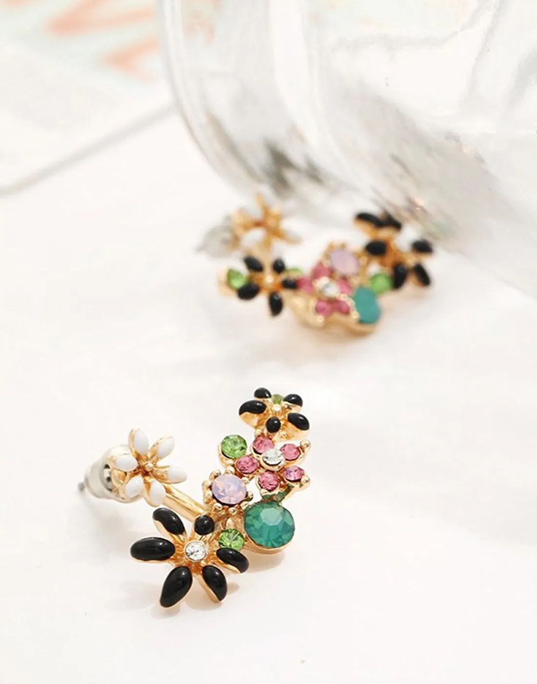 GoldPlated Multicolour Crystal Stylish Stud Earrings