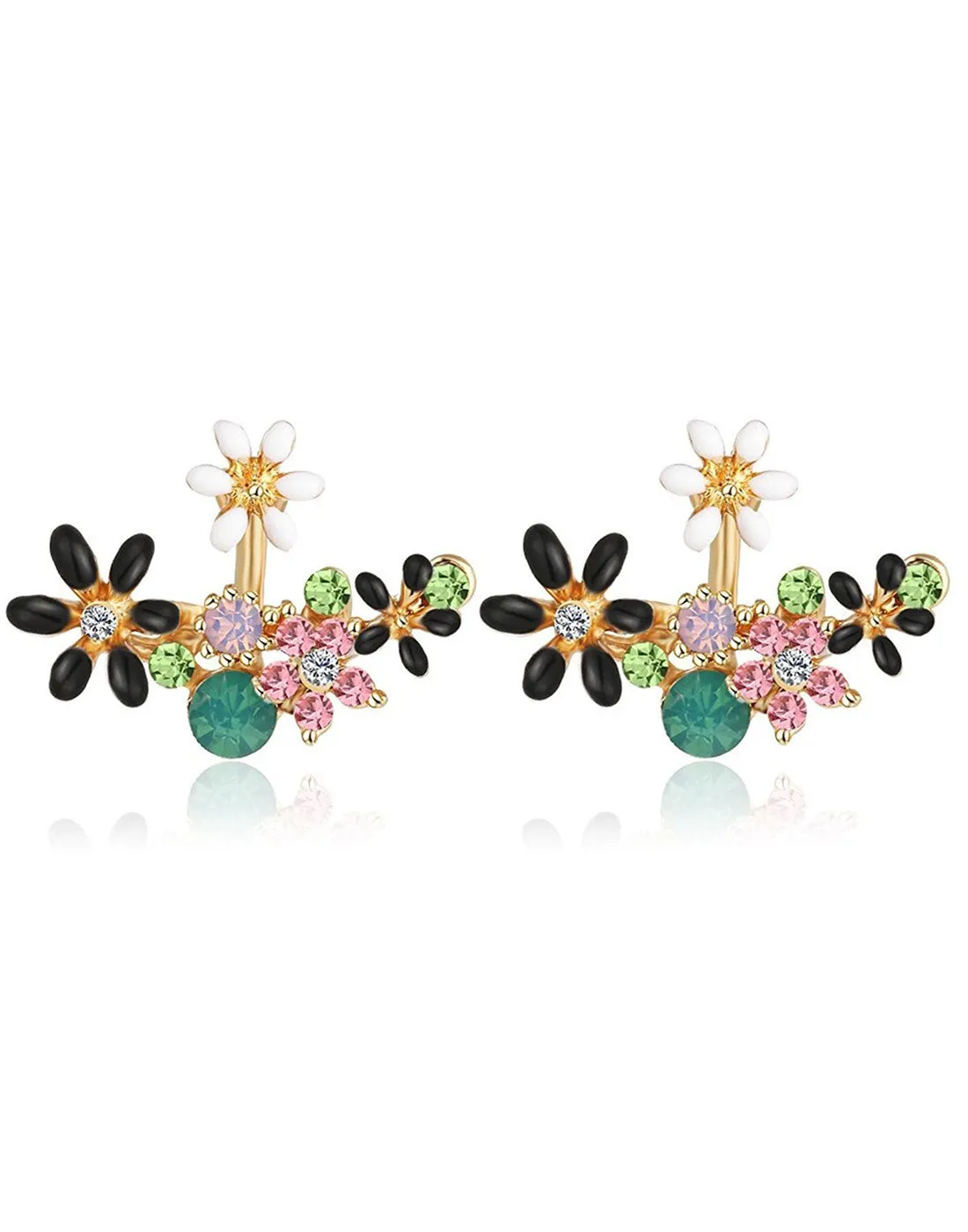 GoldPlated Multicolour Crystal Stylish Stud Earrings