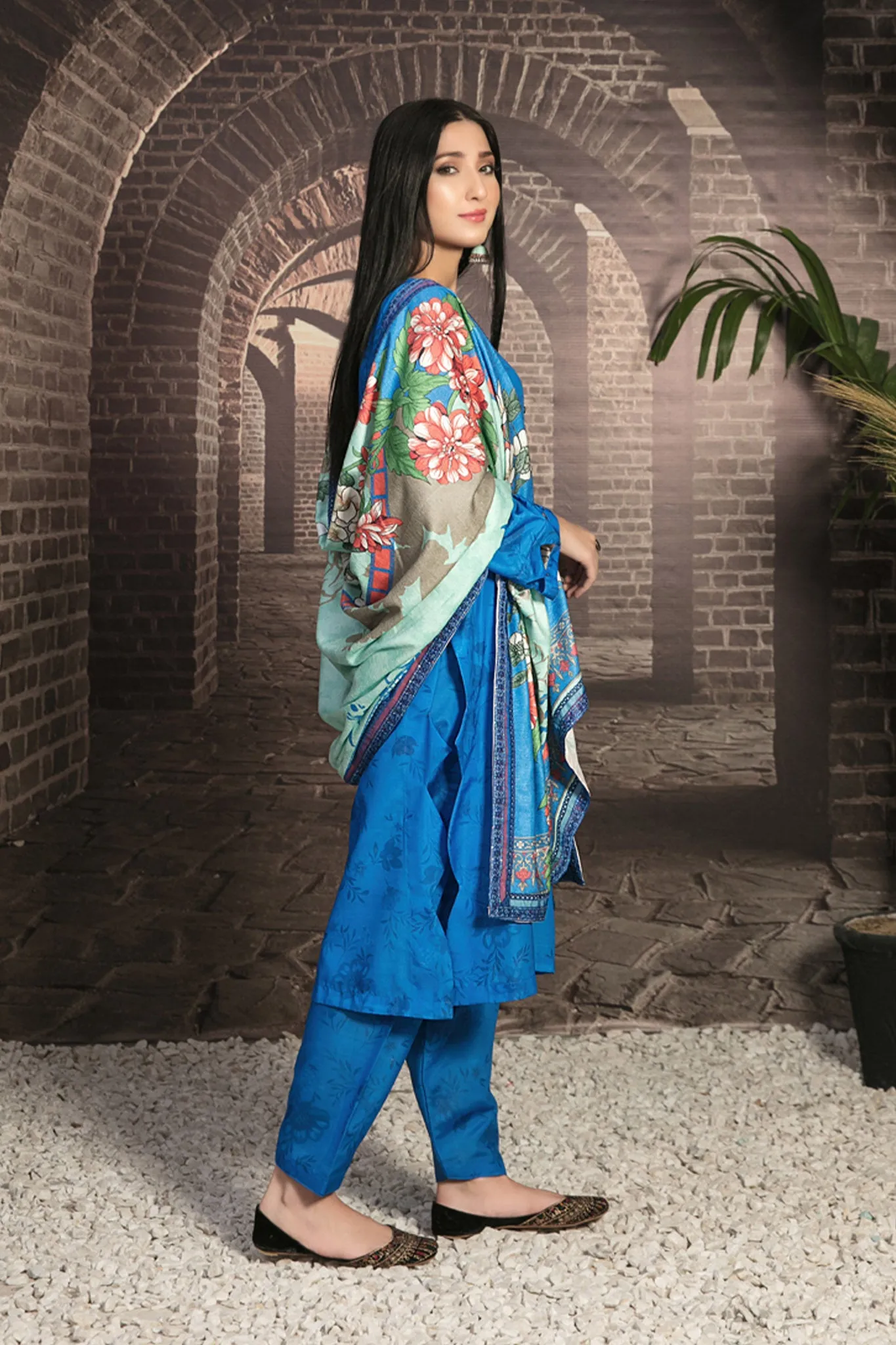 Golnar by Tawakkal Unstitched 3 Piece Digital Printed Handloom Collection'2022-GH-7893