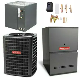 Goodman 2.5 Ton Cooling 15 SEER; 100k BTU Heating; 80% AFUE Gas Electric Air Conditioner System