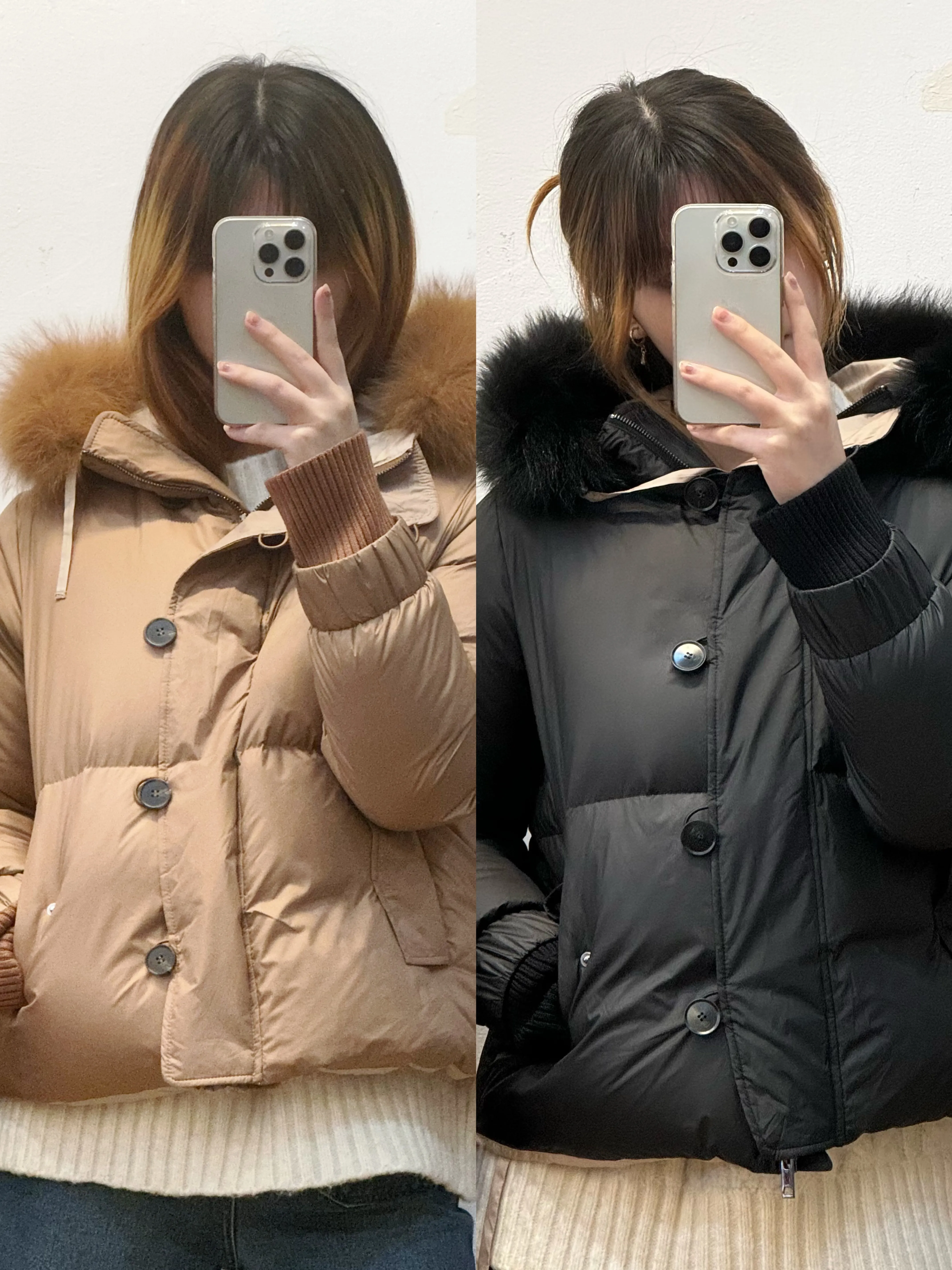 Goose Down Jacket with Fox Fur