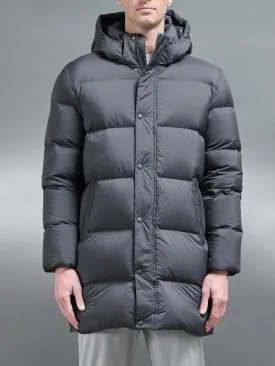 Gray Mid-Length Goose Down Jacket - Top Quality Winter Outerwear