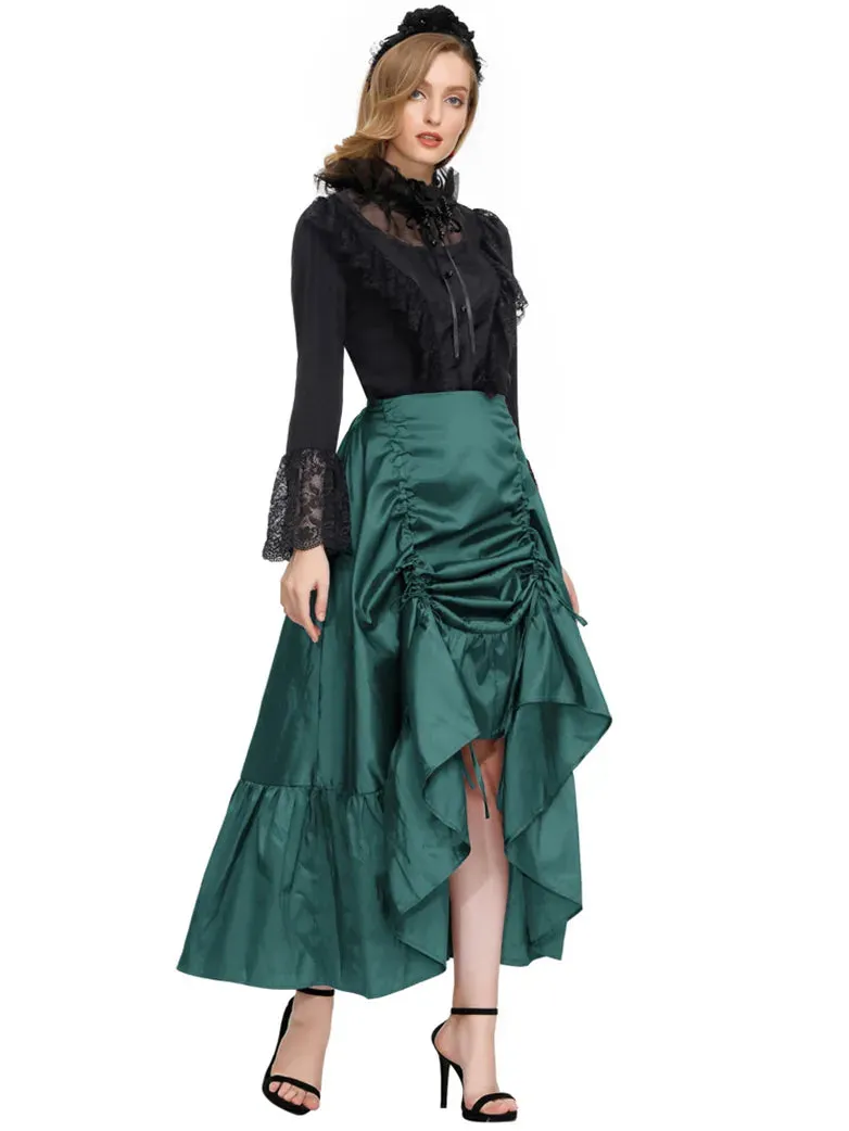 Gothic Chameleon High-Low Drawstring Skirt