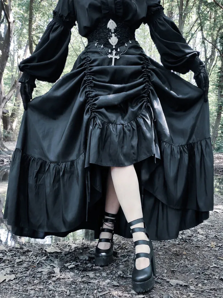 Gothic Chameleon High-Low Drawstring Skirt