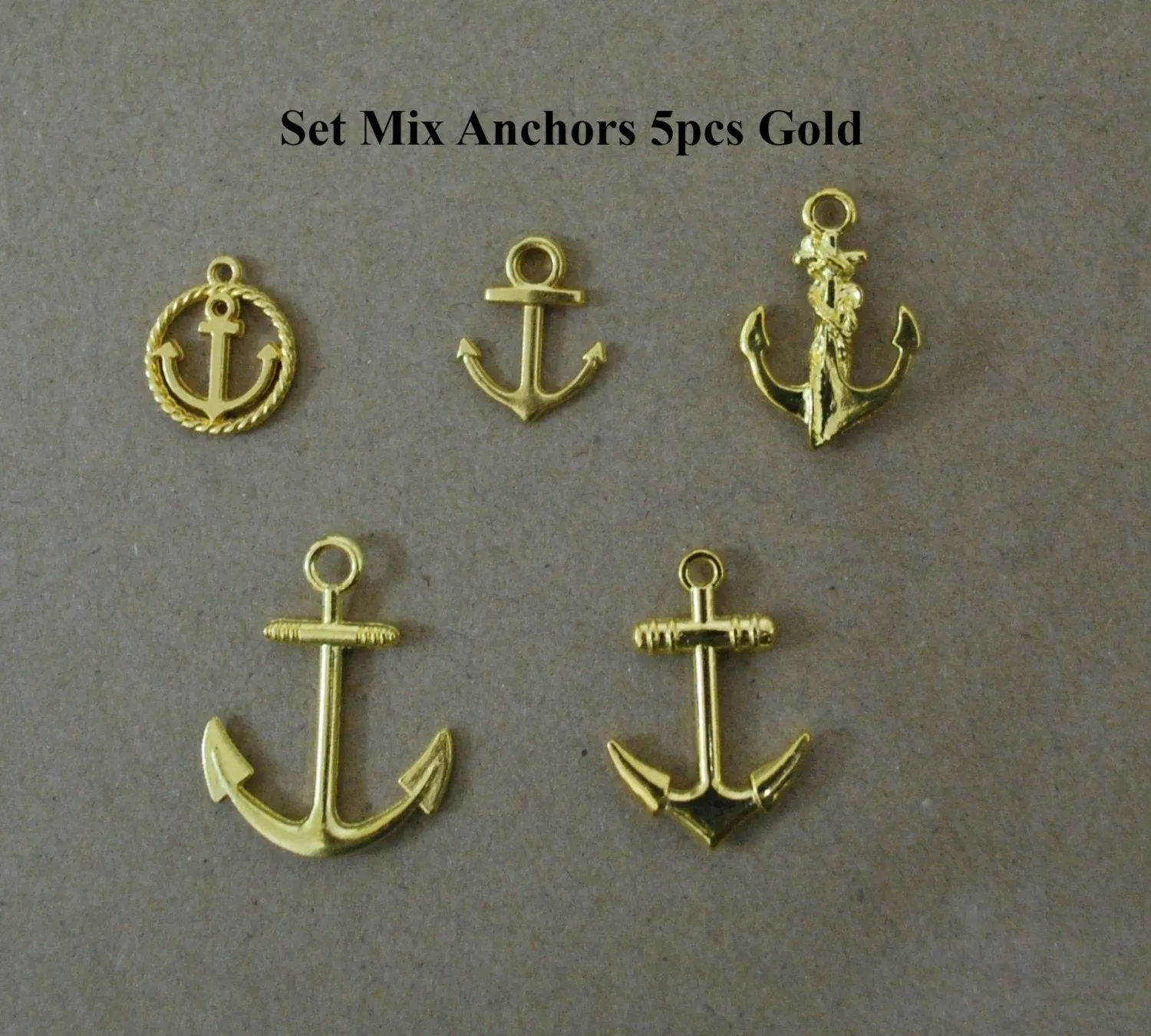 Grab Bag Mix Anchor Charm Pendant Collection Silver Gold Boat Ship Marine Yacht Nautical Sailor Sea Beach Jewelry Making Bracelet Bulk Lot