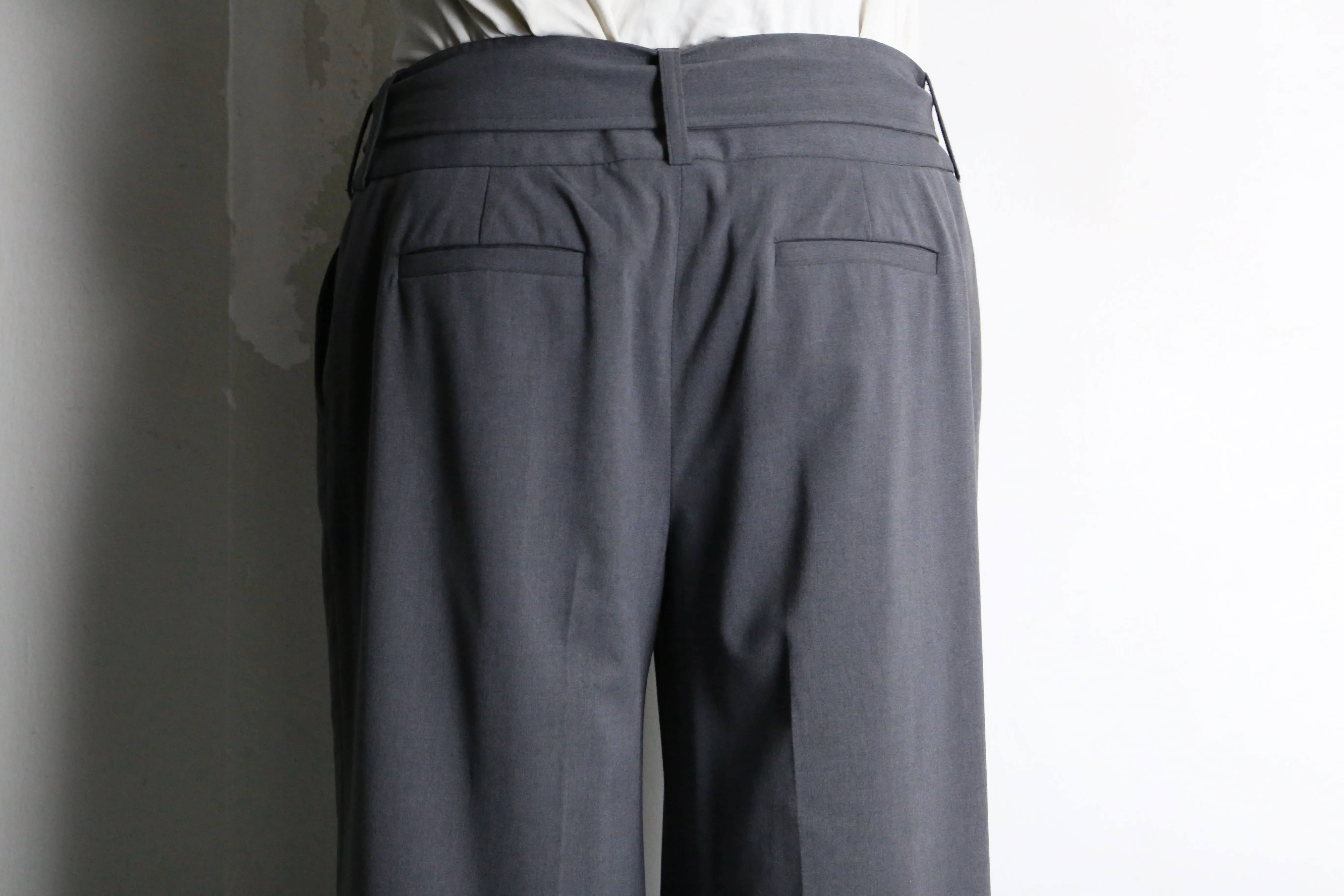 gray drawstring easy wide pants