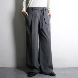 gray drawstring easy wide pants