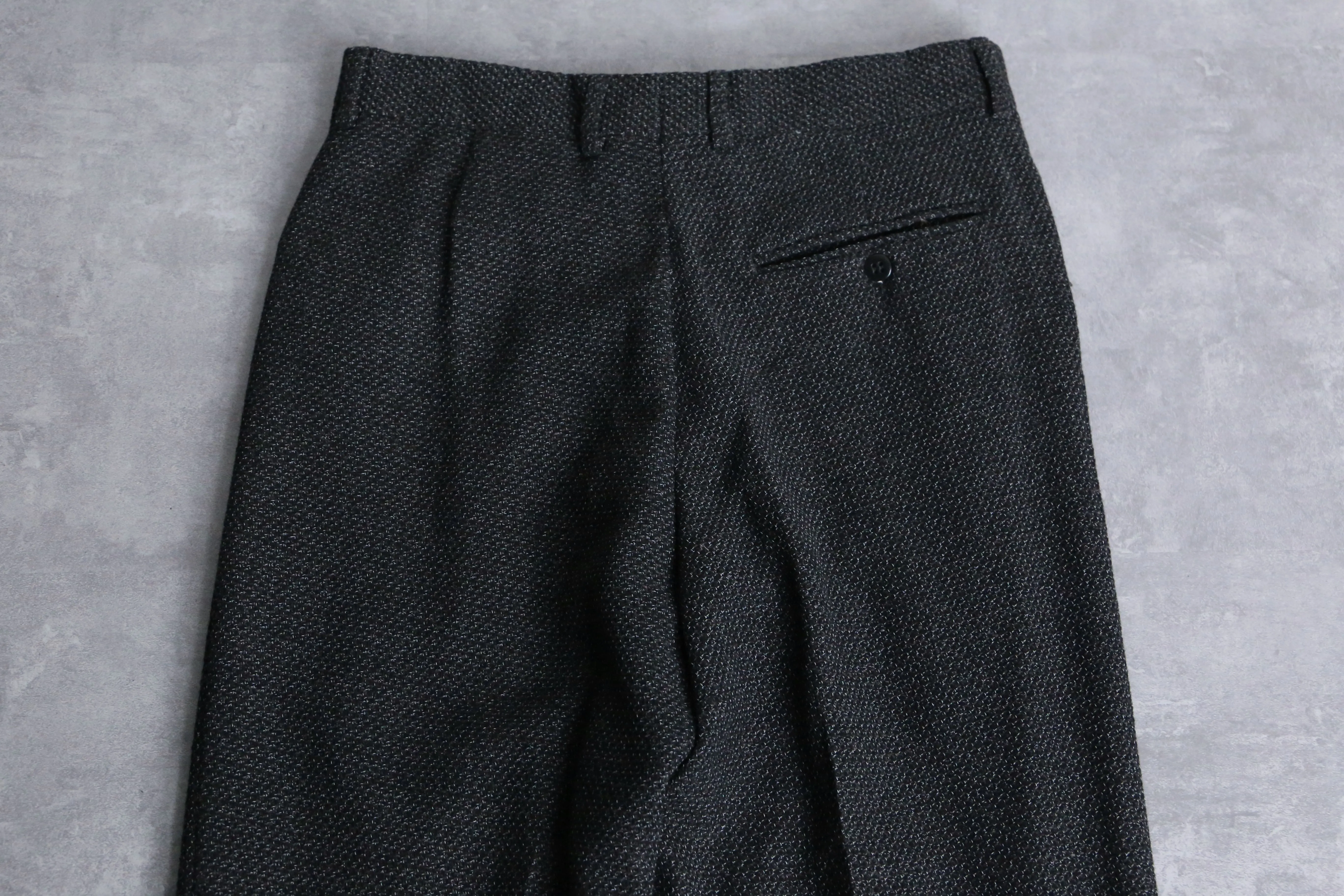 gray tweed wide tapered slacks