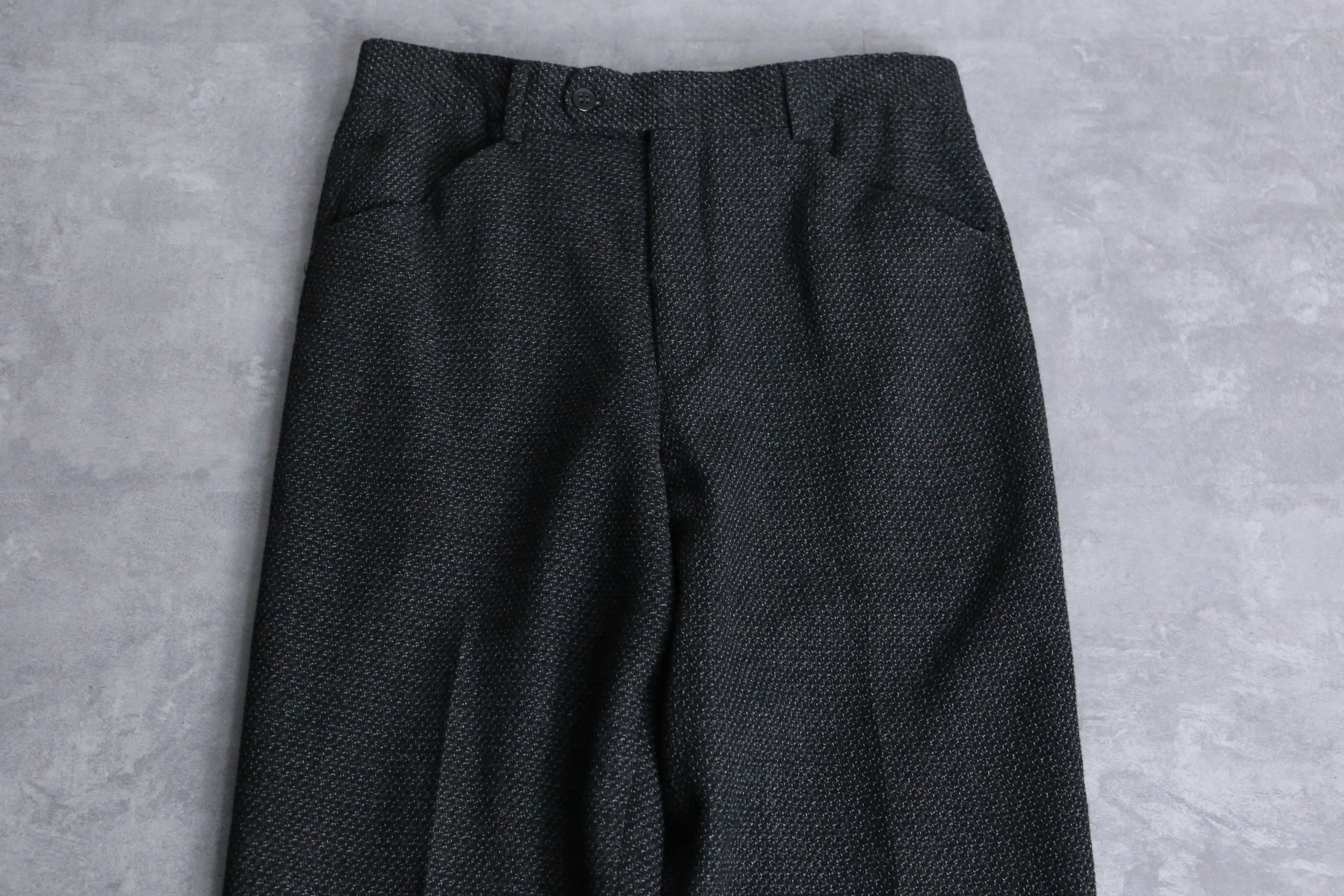 gray tweed wide tapered slacks