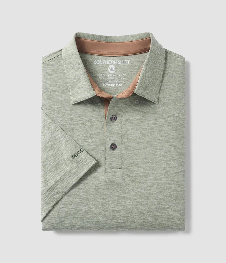 Grayton Heather Polo - Agave