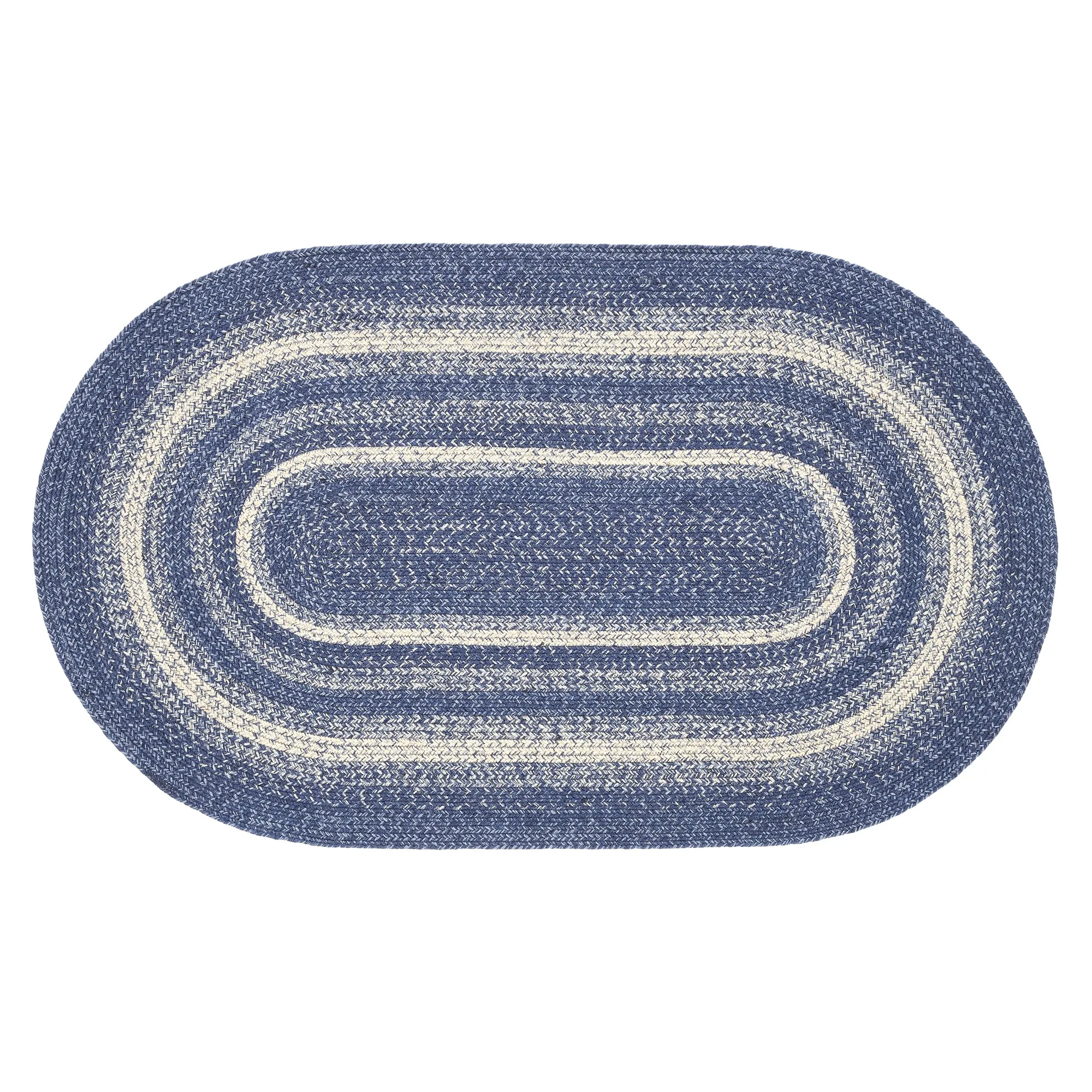 Great Falls Blue Jute Rug Oval w/ Pad 36x60