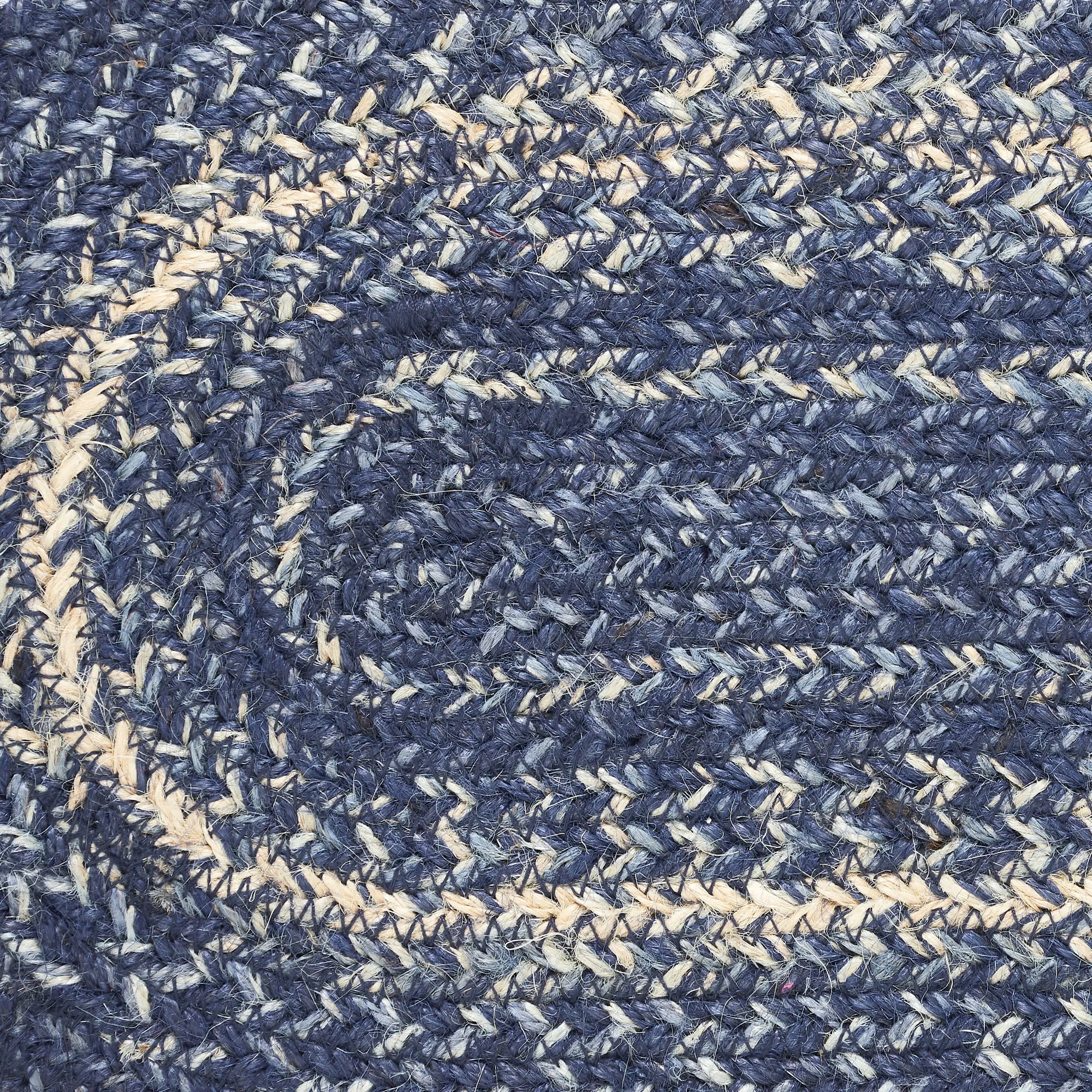 Great Falls Blue Jute Rug Oval w/ Pad 36x60