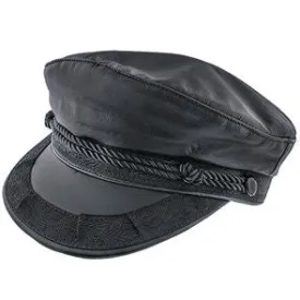 Greek Fisherman Hat (Black Leather)