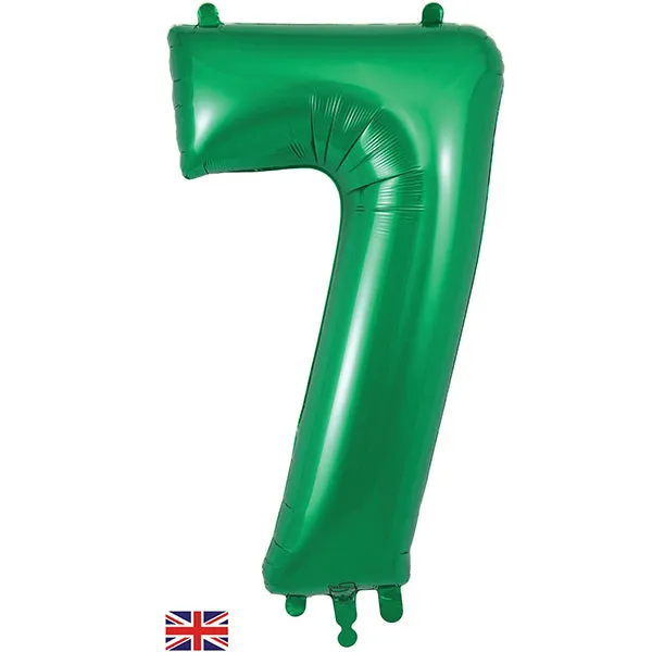 Green 7 Large Shape Number Balloon