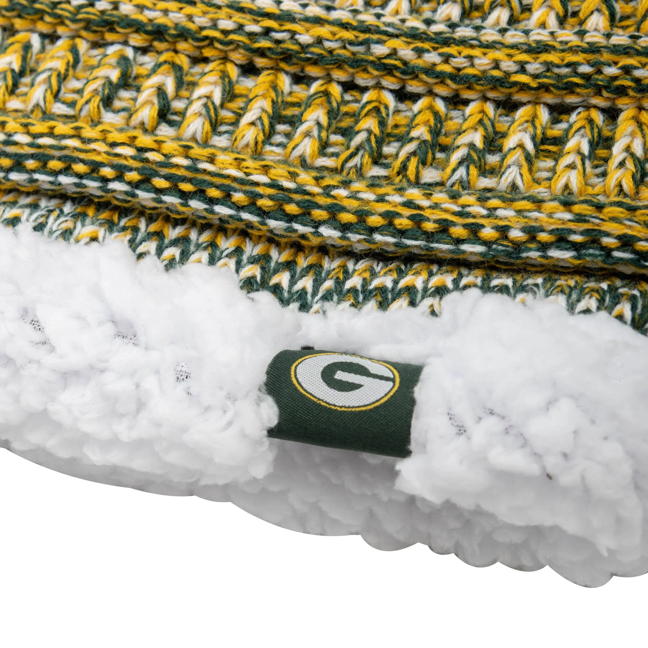 Green Bay Packers NFL Womens Color Wave Chunky Beanie & Gaiter Scarf Set